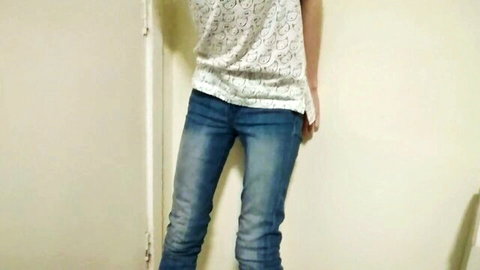 Rosie and Alena in lace top and jeans, teasing lesbian kink preview