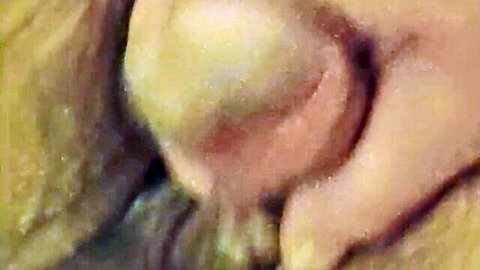 Close-up cumshot on disabled man's penis during wheelchair handjob