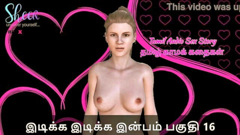 3D CGI blonde babe with massive bare tits and perky nipples posing nude