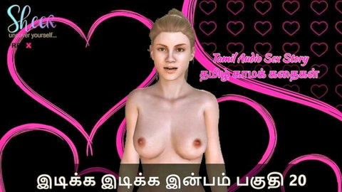 3D CGI blonde babe with huge tits fully exposed topless in Tamil amma sex story animation