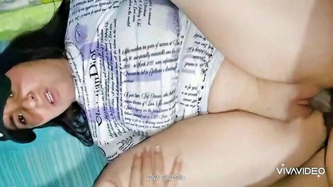 Losbabymaroc2502 exposes chubby pussy with panties aside