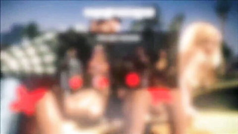 Blonde babe in red outfit in steamy GTA V parody action scene