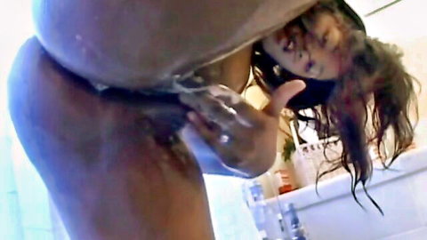 Indian beauty in wet shower pounding huge black cock passionately
