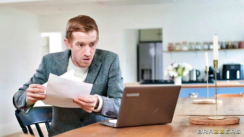Danny D shocked by letter in kitchen, Marina Maya Brazzers rough sex teaser