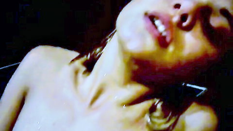 Close-up of hot girlfriend's ecstatic wet face in wild strip tease HD video
