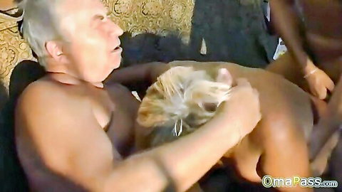 Mature blonde granny in explicit sex scene with older man from OmaPass compilation