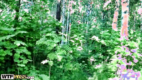 Hot stripper with big tits bouncing during outdoor park pounding