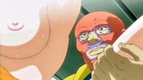 Mylust's huge tits groped by masked man while bound in hentai