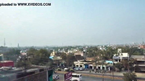 Indian urban cityscape from girlfriend blowjob video, hazy street view