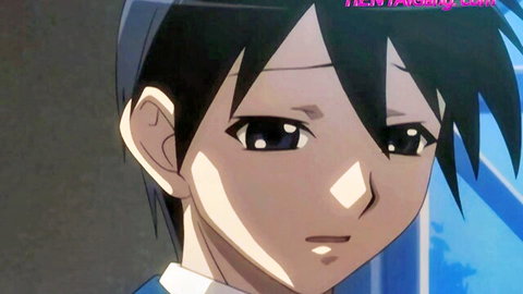 Blue-haired anime schoolgirl in uniform from Anata Dake Konbanwa hentai