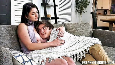 Alyx Star flaunts massive tits in cozy topless embrace with partner