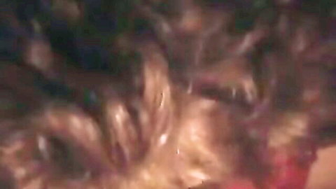 Mature babe deepthroating huge cock in the dark, close-up oral action