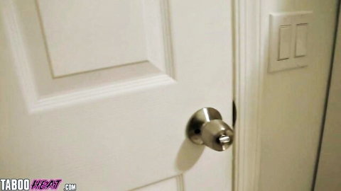 Gabriela Lopez taboo tease at door with stepparents Cory Chase, hot family heat