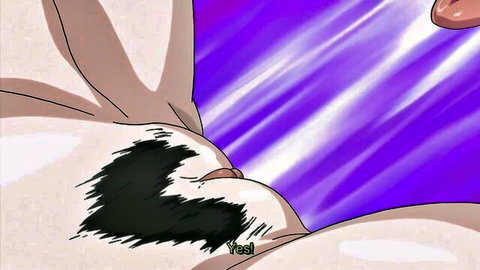 Anime hentai close-up of brunette with massive tits in messy creampie