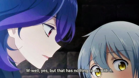 Purple-haired mature hentai babe teases blue-haired girl in steamy uncensored scene