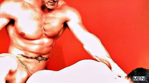 Maverick Sun muscular hunk nude with tribal tattoo in steamy solo tease