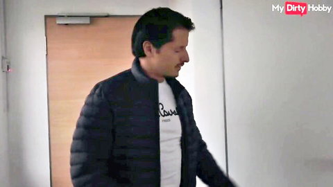 Man in puffer jacket caught in office, leading to wife's cheating threesome fun