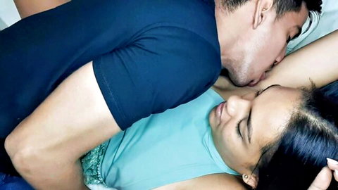 Man intimately slurping Asian step-sis-in-law's armpit to blissful orgasm