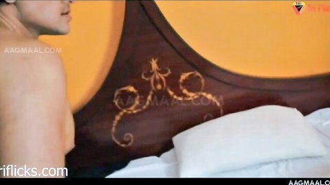 Indian MILF topless with big ass on bed in steamy scene