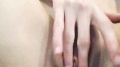 Skinny webcam girl masturbating with dildo closeup