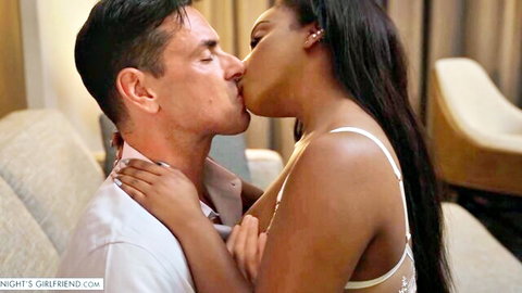Lily Starfire passionately kissing in white lingerie POV