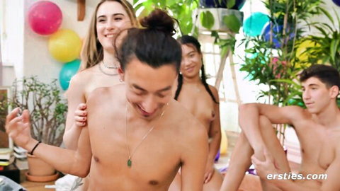 Wild Ersties orgy: nude young adults frisky in passionate dare round 2