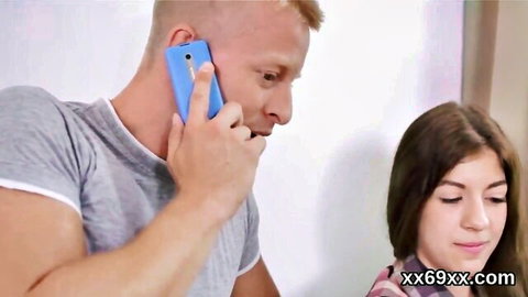 Nasty doctor inspects young virgin brunette's chastity for impregnation signs