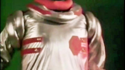 Lee Caroll in silver spacesuit from Swedish Erotica #425 classic XXX