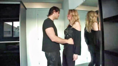 Nacho Vidal embraces blonde woman in intimate threesome tease