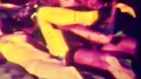 Brunette with outie pussy fucked missionary by cock in yellow stockings vintage style
