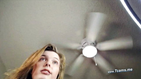 Blonde futanari looks up teasing with monster cock skills