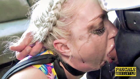 Leya Falcon dominates sub with intense face insertion and throat choking in hardcore BDSM