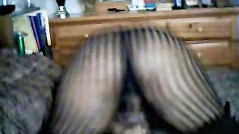 Curvy black babe's big ass bent over during solo dildo play on webcam