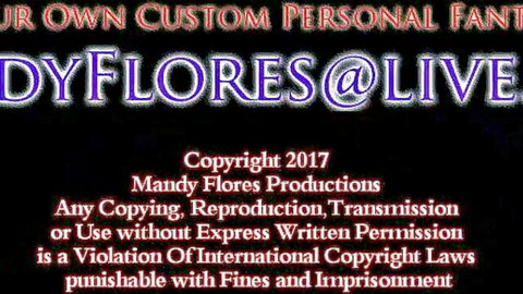 Mandy Flores Productions copyright warning screen for custom personal fantasy videos