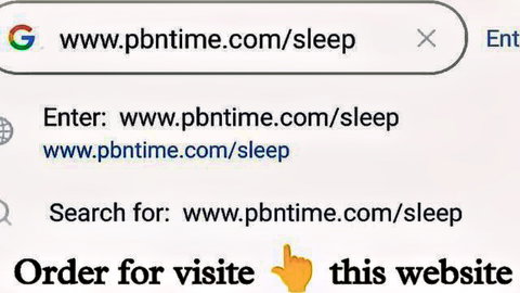 Screenshot of Google search interface prompting to visit www.pbnntime.com/sleep website