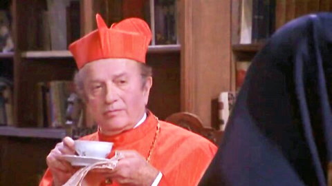 Seductive nun tempts cardinal in forbidden clerical tease