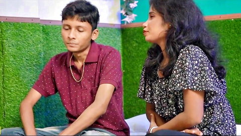 Tbandana and Indian boyfriend sitting casually together