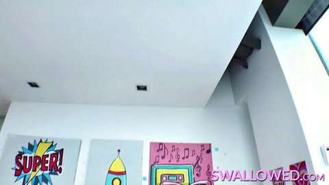 Katrina Colt & Daisy Colt in wild blowjob threesome on Swallowed
