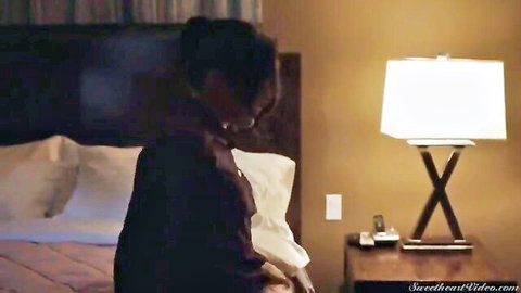 Sinn Sage and Lena Paul in intimate bedroom moment with older men theme