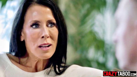 Reagan Foxx intense gaze in stepmom seduction scene