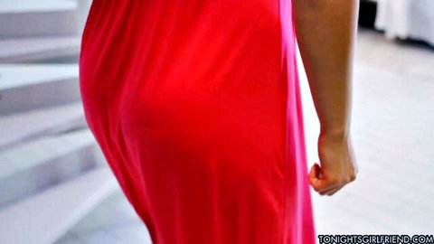Alexis Texas in tight red dress teasing her big round ass