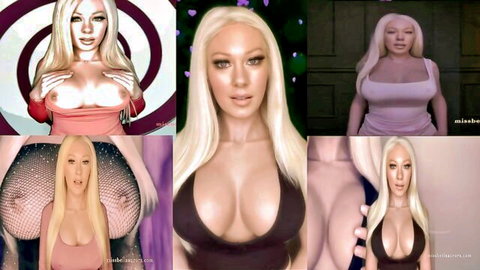 Busty blonde Bella Aurora teases massive tits in JOI worship video