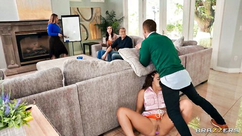 Willow Ryder bent over for anal pounding by Mick Blue in steamy game night scene