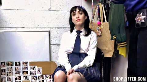 Anna Starr in schoolgirl uniform as perfume thief in sensual POV