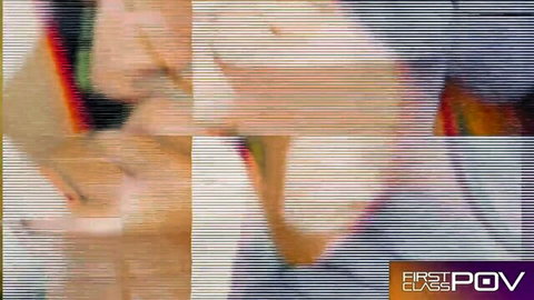 Blurry POV closeup of petite blonde sucking cock with messy saliva
