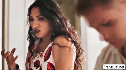 Jessy Dubai as seductive Latina stepmom in floral dress