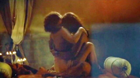 Indira Varma in naked passionate embrace from Bollywood orgy