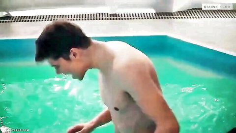 Angel Lopez bends over in pool, teasing tight ass for anal ride