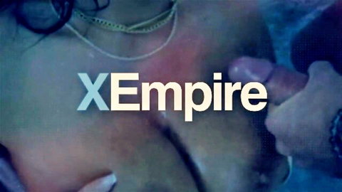 Hard cock rubbing between busty babe's huge tits while hand gropes her breast