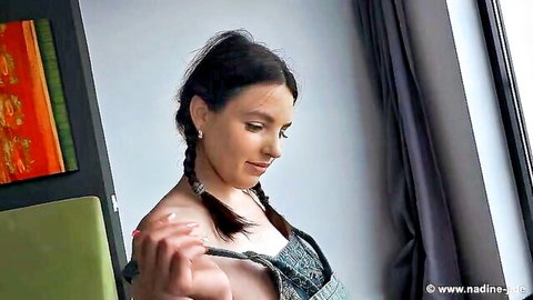 Mature woman with massive natural tits in kinky lesbian tit play